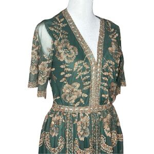 Altar’d State Floral Embroidered Green Dress Size Small